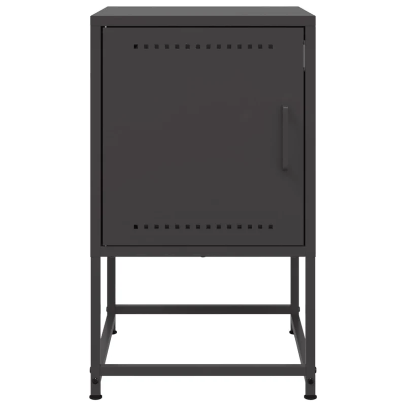 Table de chevet avec compartiment avec porte 36 x 39 x 60,5 cm acier noir DEC034374