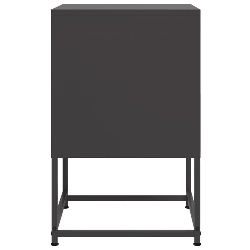 Table de chevet avec compartiment avec porte 36 x 39 x 60,5 cm acier noir DEC034374