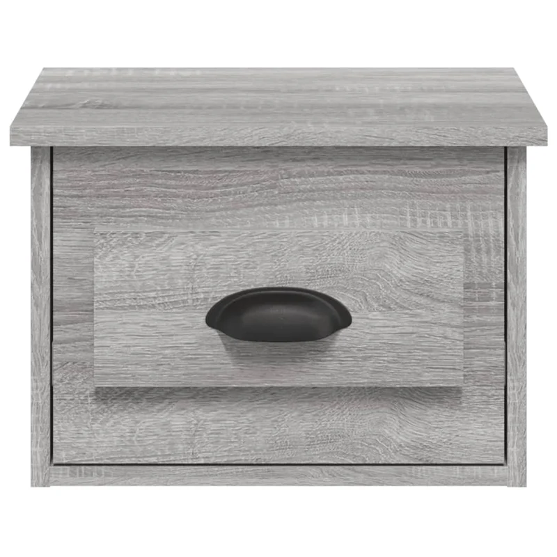 Table de chevet murale avec tiroir 41,5 x 36 x 28 cm bois d'ingénierie gris DEC034330