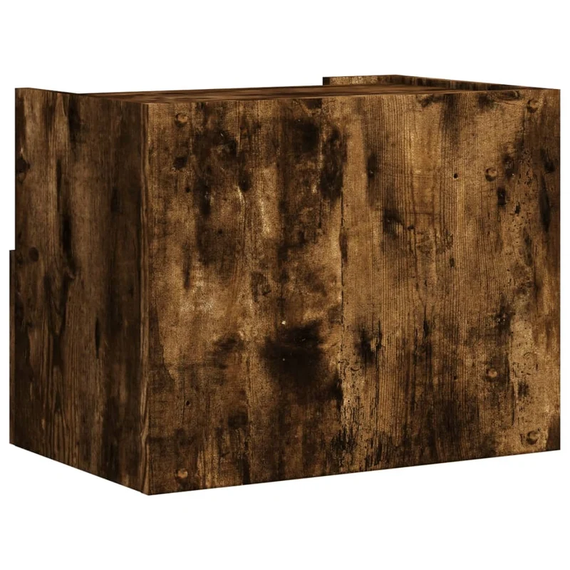 Table de chevet murale avec tiroir et compartiment ouvert 45 x 30 x 35 cm bois d'ingénierie marron DEC034260