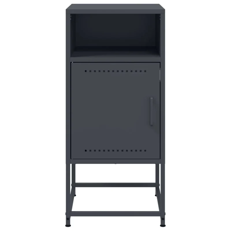Table de chevet avec compartiment de rangement 36 x 39 x 78 cm acier anthracite DEC033106