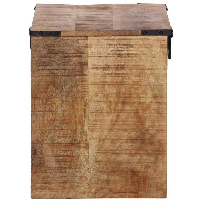 Table de chevet avec tiroir et compartiment ouvert 40 x 30 x 37 cm bois de manguier et fer DEC032918