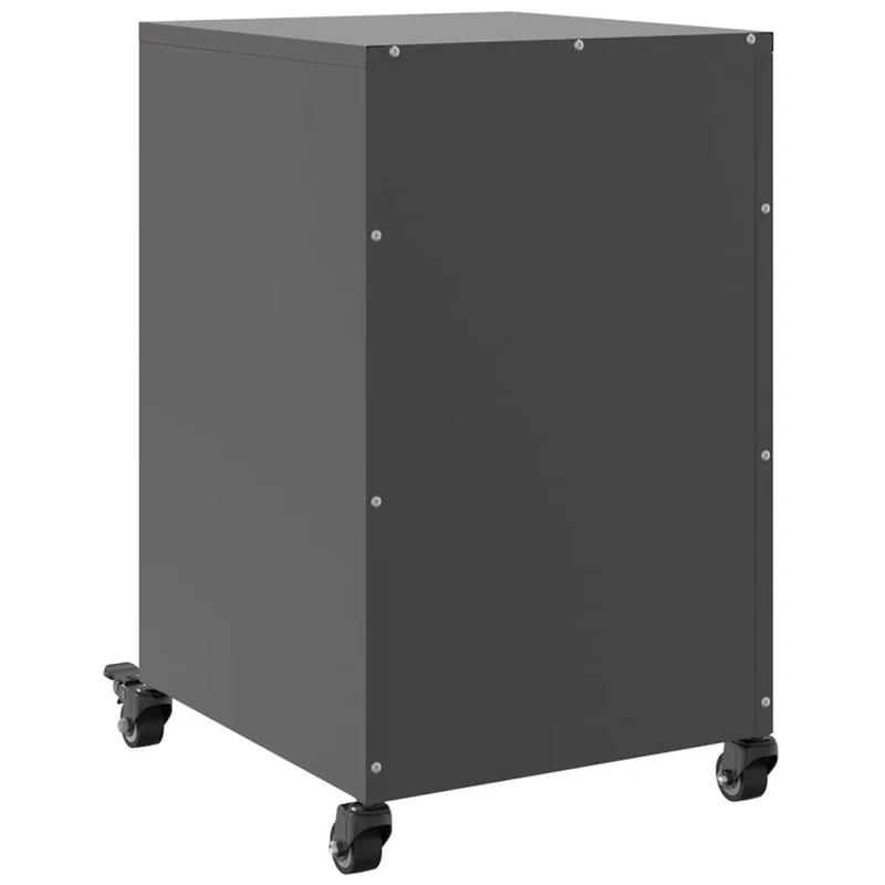 Table de chevet sur roulettes avec 3 tiroirs 36 x 39 x 59 cm en acier noir DEC034371