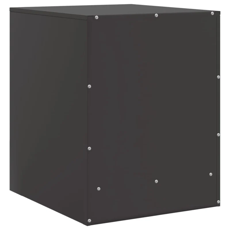 Table de chevet avec compartiment avec porte 34,5 x 39 x 44 cm acier noir DEC034349