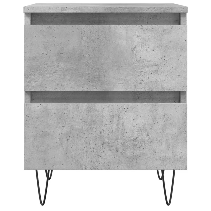 Table de chevet avec deux tiroirs 40 x 35 x 50 cm bois d’ingénierie gris DEC034005