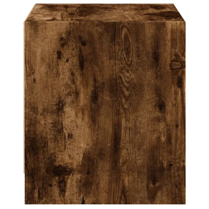 Table de chevet avec porte vitrée 35 x 37 x 42 cm bois d'ingénierie marron et verre DEC033267