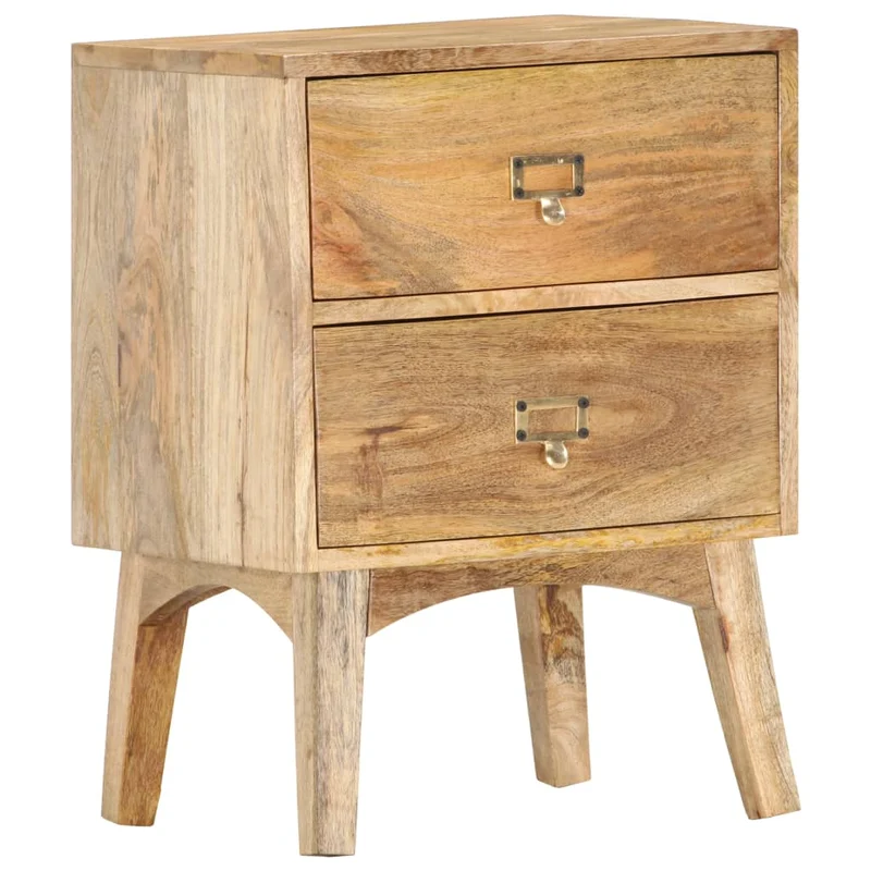 Table de chevet avec deux tiroirs 40 x 35 x 55 cm bois de manguier DEC033004