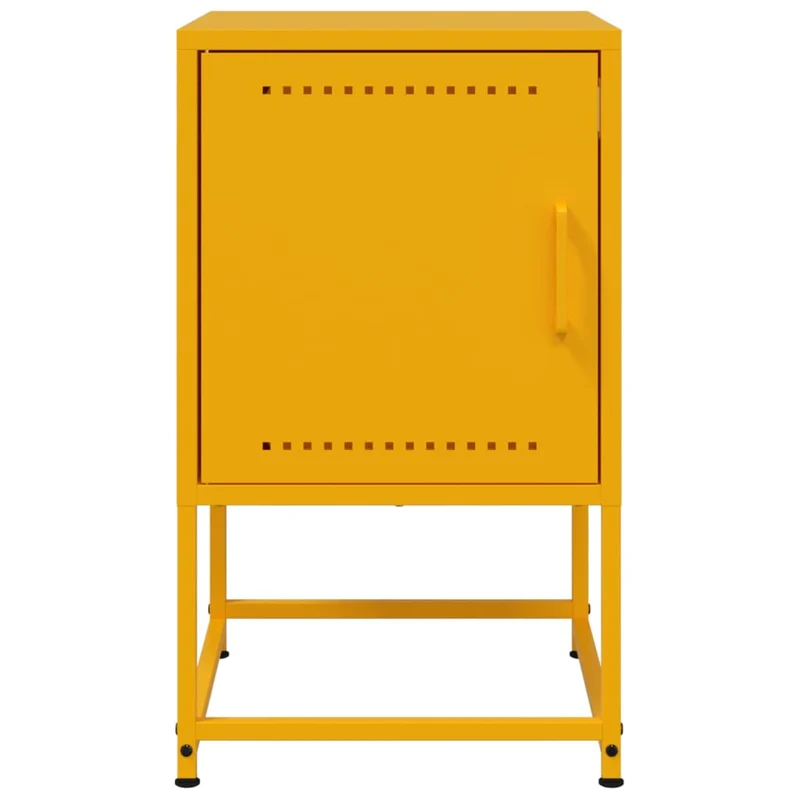 Table de chevet avec compartiment avec porte 36 x 39 x 60,5 cm acier jaune DEC034097