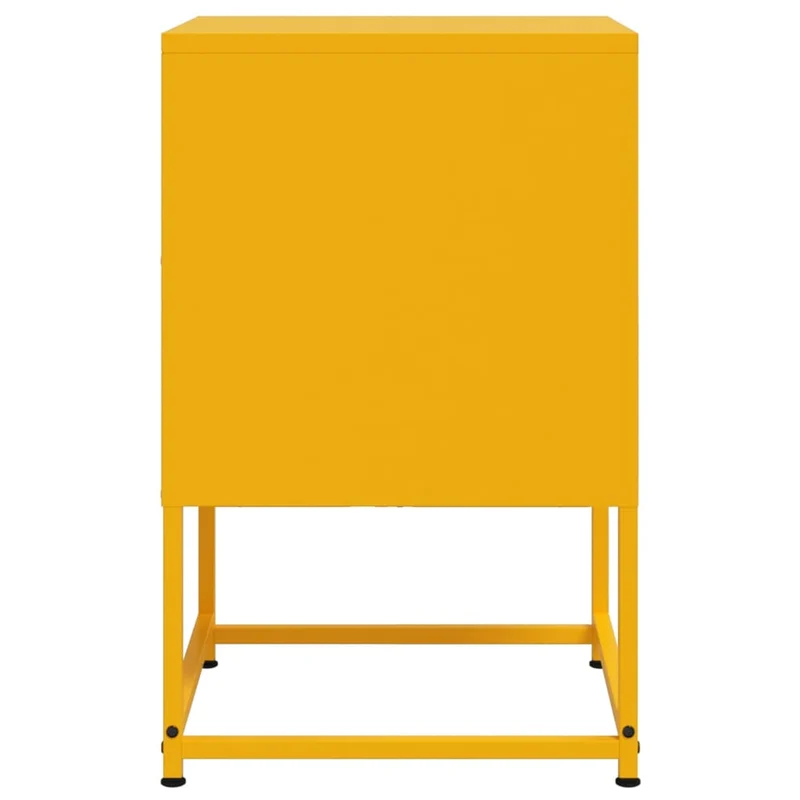Table de chevet avec compartiment avec porte 36 x 39 x 60,5 cm acier jaune DEC034097