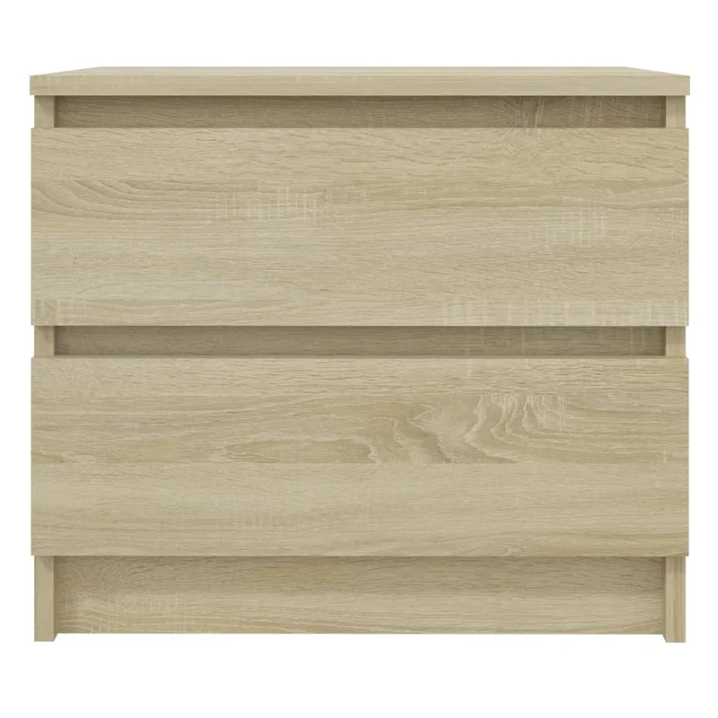Table de chevet avec 2 tiroirs 50 x 39 x 43,5 cm aggloméré couleur chêne DEC033891