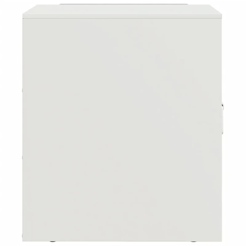 Table de chevet avec compartiment avec porte 34,5 x 39 x 44 cm acier blanc DEC033292