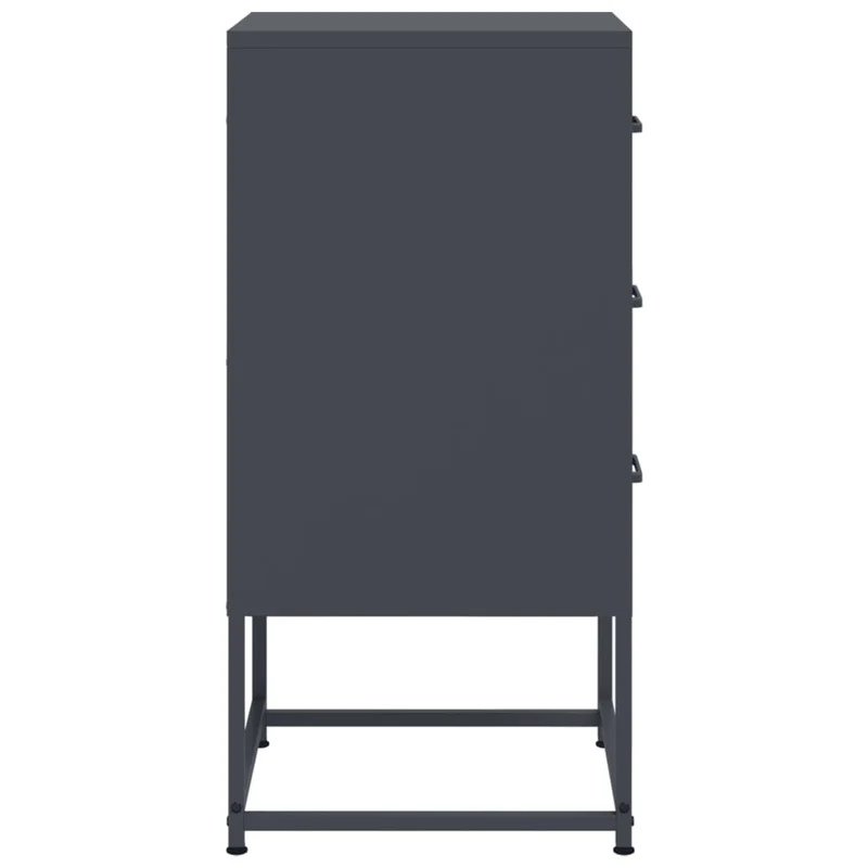 Table de chevet avec 3 tiroirs 36 x 39 x 78 cm acier anthracite DEC033107