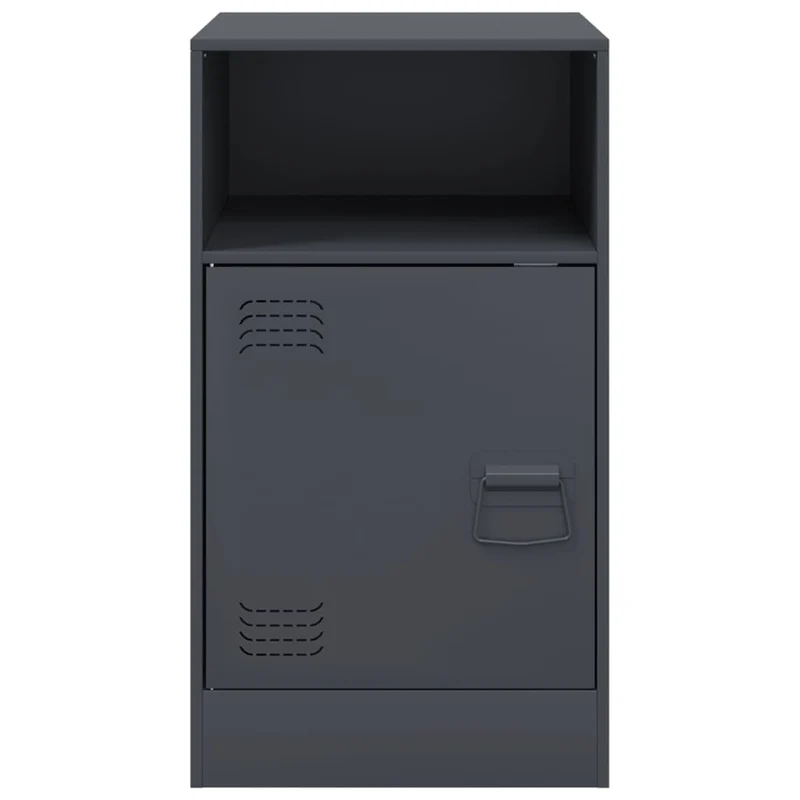 Table de chevet avec compartiment avec porte 34,5 x 39 x 62 cm acier anthracite DEC033090