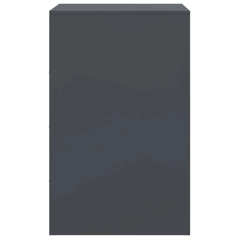 Table de chevet avec compartiment avec porte 34,5 x 39 x 62 cm acier anthracite DEC033090