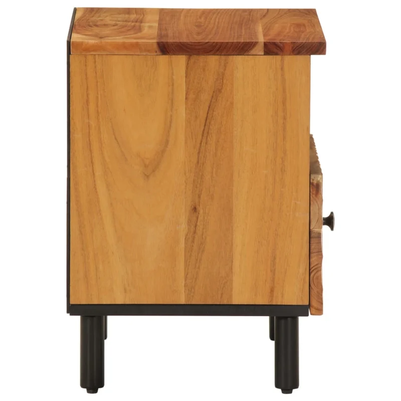 Table de chevet avec tiroir et étagère 40 x 33 x 46 cm bois d'acacia et fer DEC032959