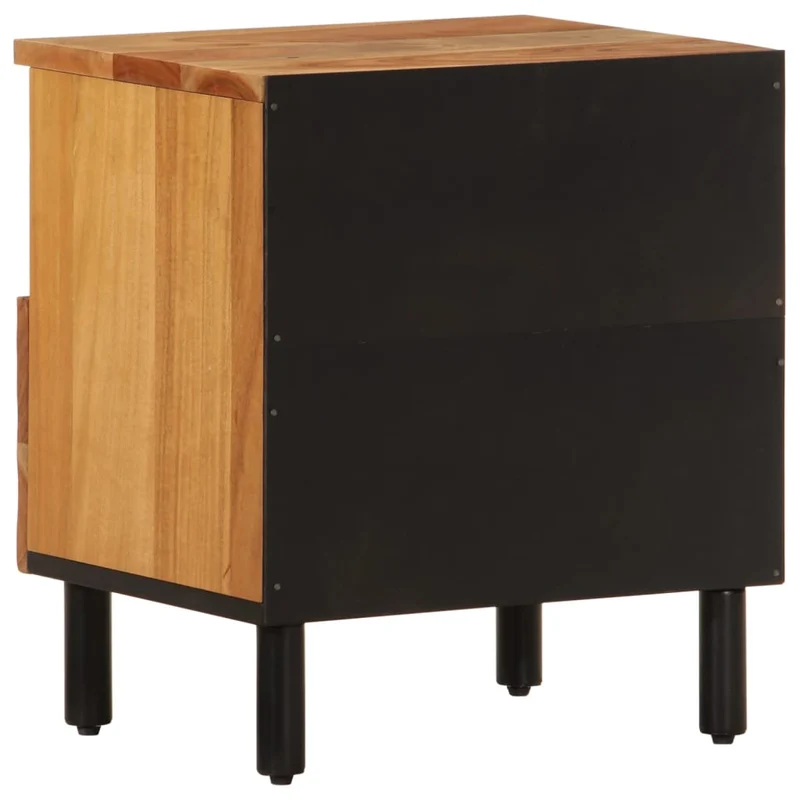 Table de chevet avec tiroir et étagère 40 x 33 x 46 cm bois d'acacia et fer DEC032959