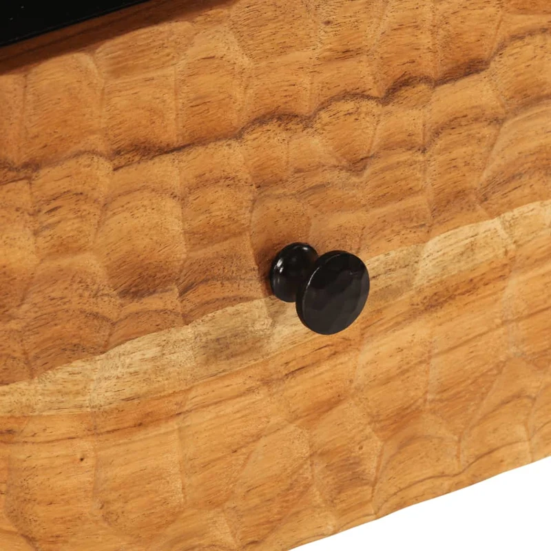 Table de chevet avec tiroir et étagère 40 x 33 x 46 cm bois d'acacia et fer DEC032959