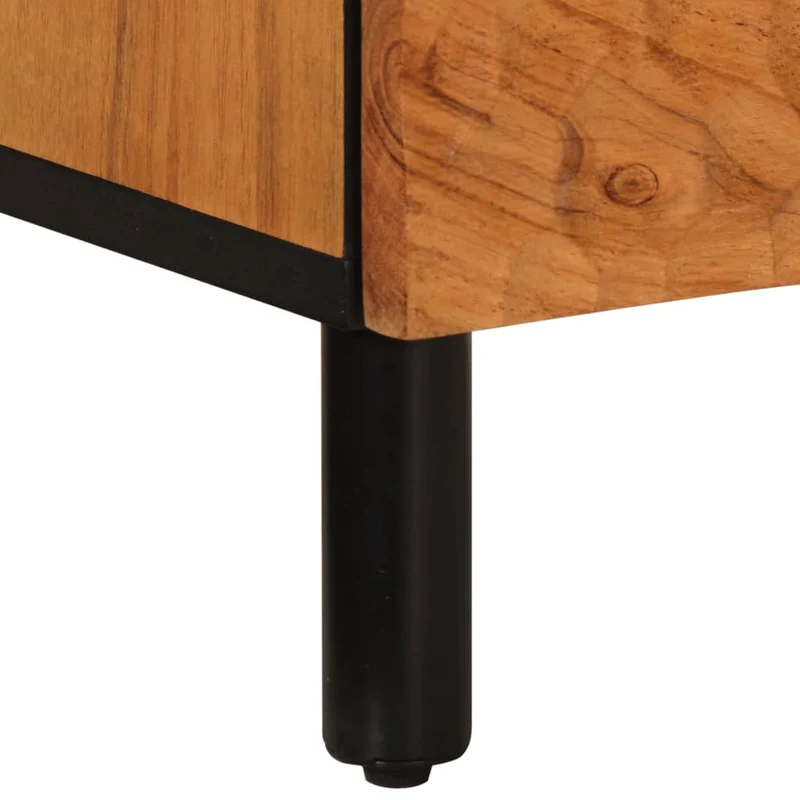 Table de chevet avec tiroir et étagère 40 x 33 x 46 cm bois d'acacia et fer DEC032959