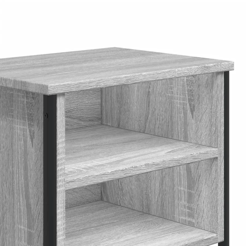 Table de chevet avec étagères 40 x 30 x 40 cm bois d'ingénierie gris DEC034600
