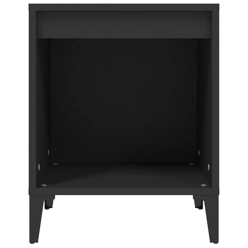 Table de chevet avec compartiment ouvert 40 x 35 x 50 cm bois d'ingénierie noir et métal DEC034433