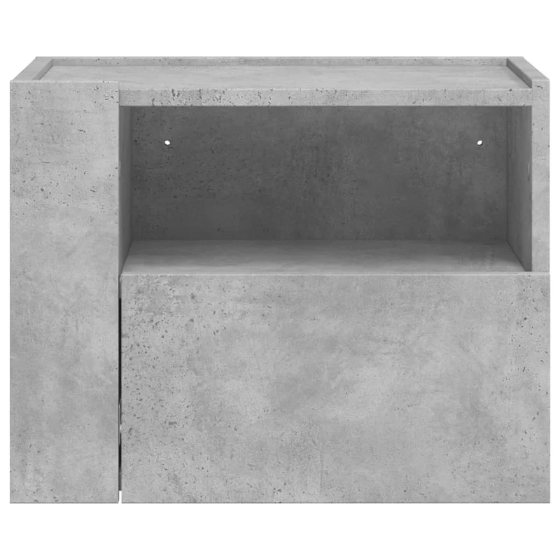 Table de chevet murale avec tiroir 45 x 30 x 35 cm en bois d'ingénierie gris DEC034299