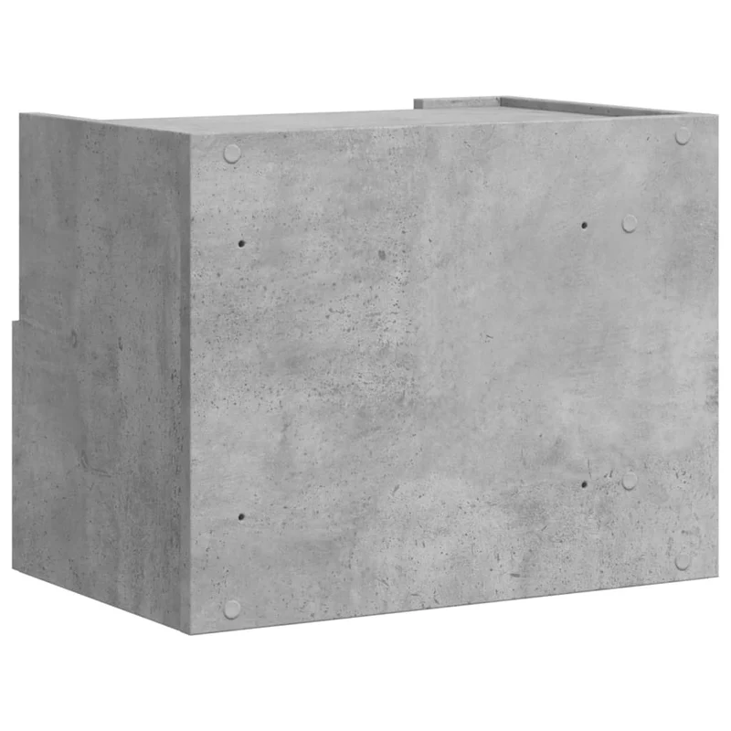 Table de chevet murale avec tiroir 45 x 30 x 35 cm en bois d'ingénierie gris DEC034299