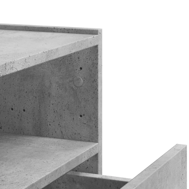 Table de chevet murale avec tiroir 45 x 30 x 35 cm en bois d'ingénierie gris DEC034299
