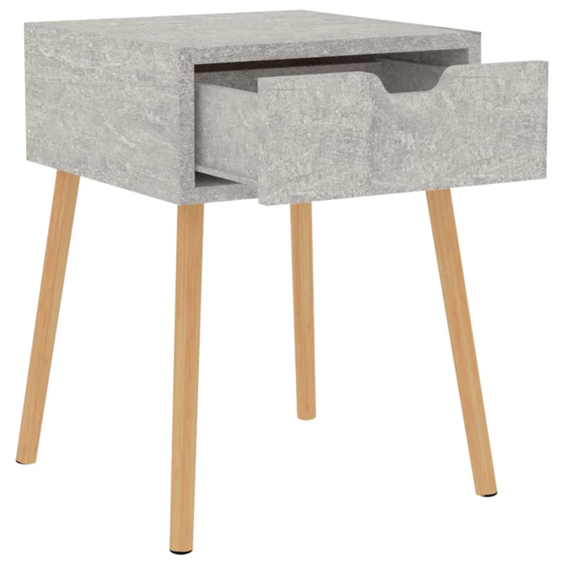 Table de chevet avec tiroir 40 x 40 x 56 cm bois d'ingénierie gris DEC034028