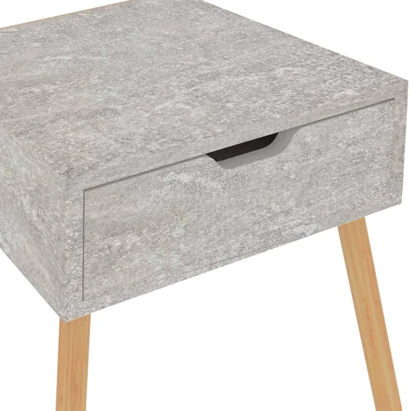 Table de chevet avec tiroir 40 x 40 x 56 cm bois d'ingénierie gris DEC034028