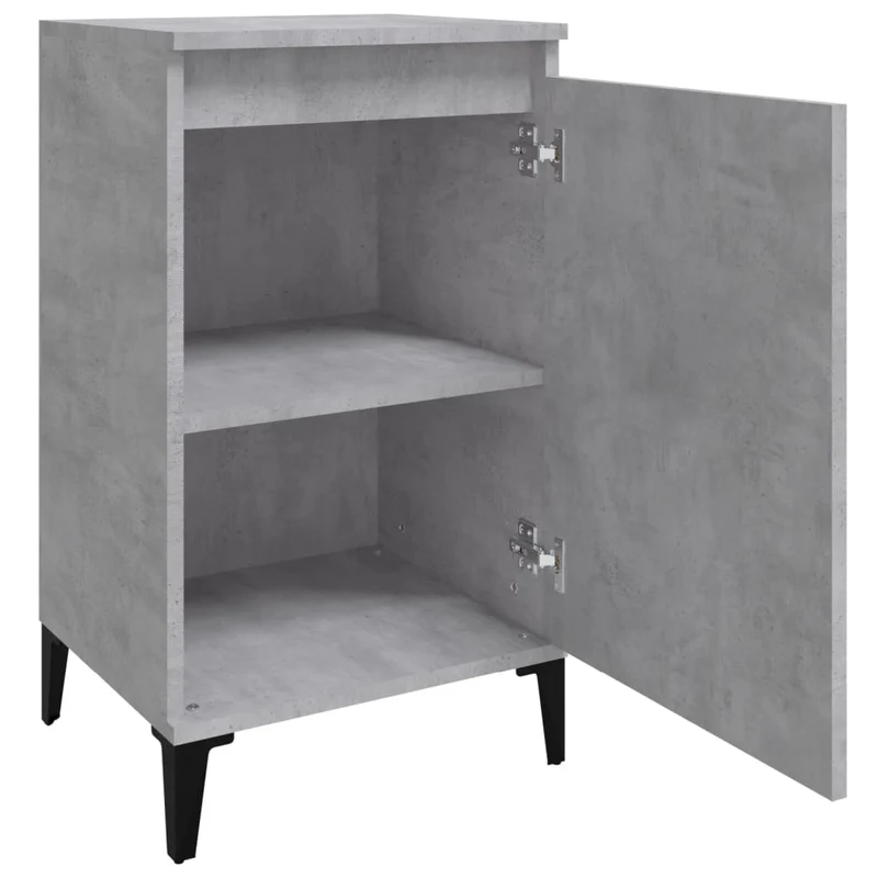 Table de chevet avec compartiment avec porte 40 x 35 x 70 cm bois d'ingénierie gris DEC034015