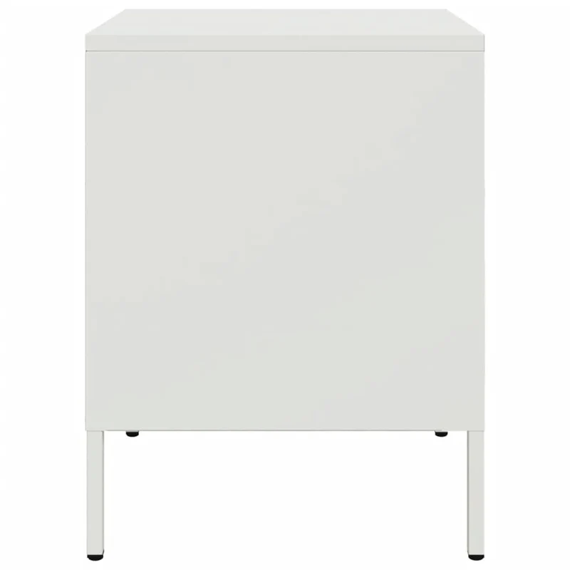 Table de chevet avec tiroir et compartiment ouvert 36 x 39 x 50,5 cm acier blanc DEC033308