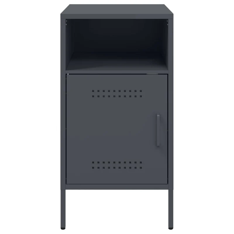 Table de chevet avec 2 compartiments 36 x 39 x 68 cm acier anthracite DEC033105