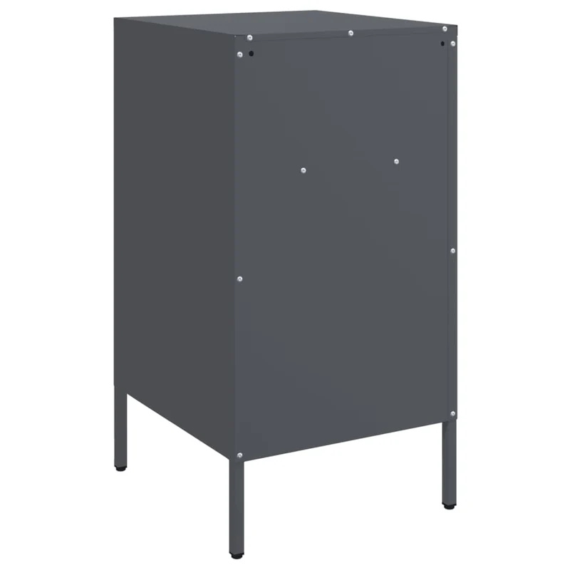 Table de chevet avec 2 compartiments 36 x 39 x 68 cm acier anthracite DEC033105