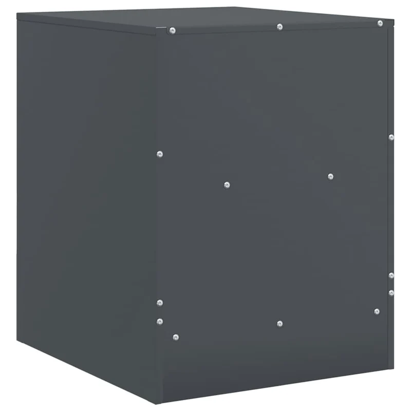 Table de chevet avec tiroir et compartiment ouvert 34,5 x 39 x 44 cm acier anthracite DEC033086