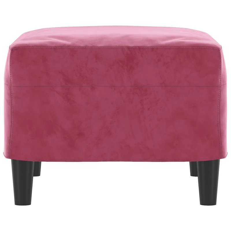 Repose-pieds tabouret bout de canapé 60 x 50 x 41 cm velours rouge DEC030585