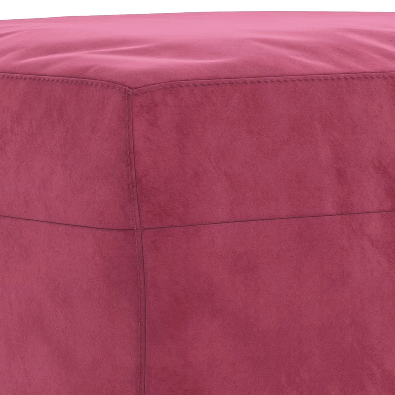 Repose-pieds tabouret bout de canapé 60 x 50 x 41 cm velours rouge DEC030585