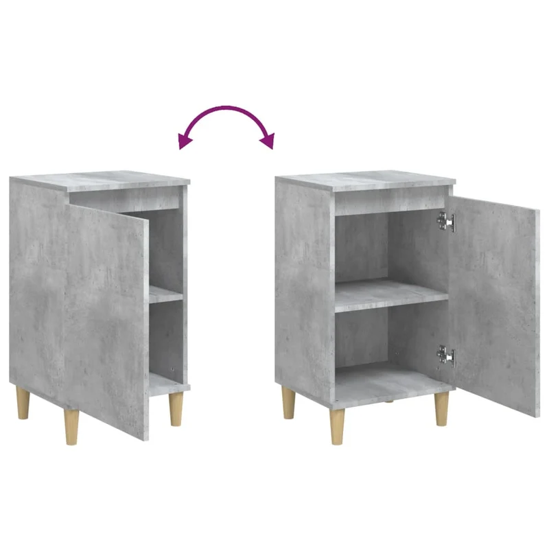 Table de chevet avec compartiment avec porte 40 x 35 x 70 cm bois d'ingénierie gris DEC034013