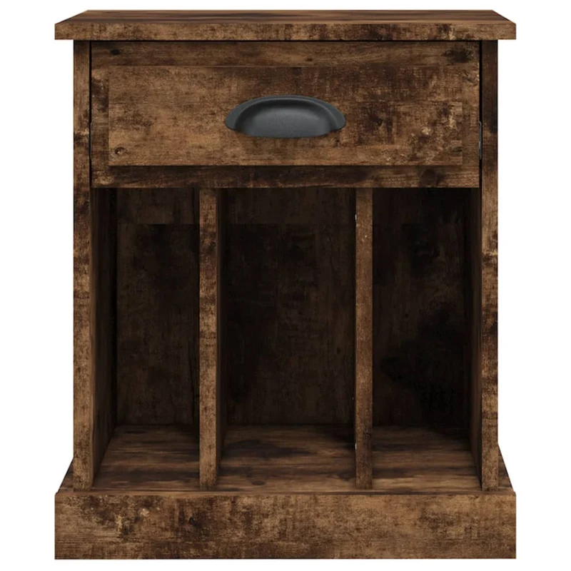 Table de chevet avec tiroir et 3 compartiments 43 x 36 x 50 cm bois d'ingénierie marron DEC033647