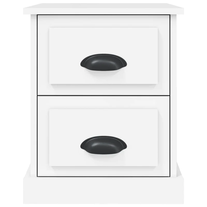 Table de chevet avec deux tiroirs 39 x 39 x 47,5 cm bois d’ingénierie blanc DEC033324