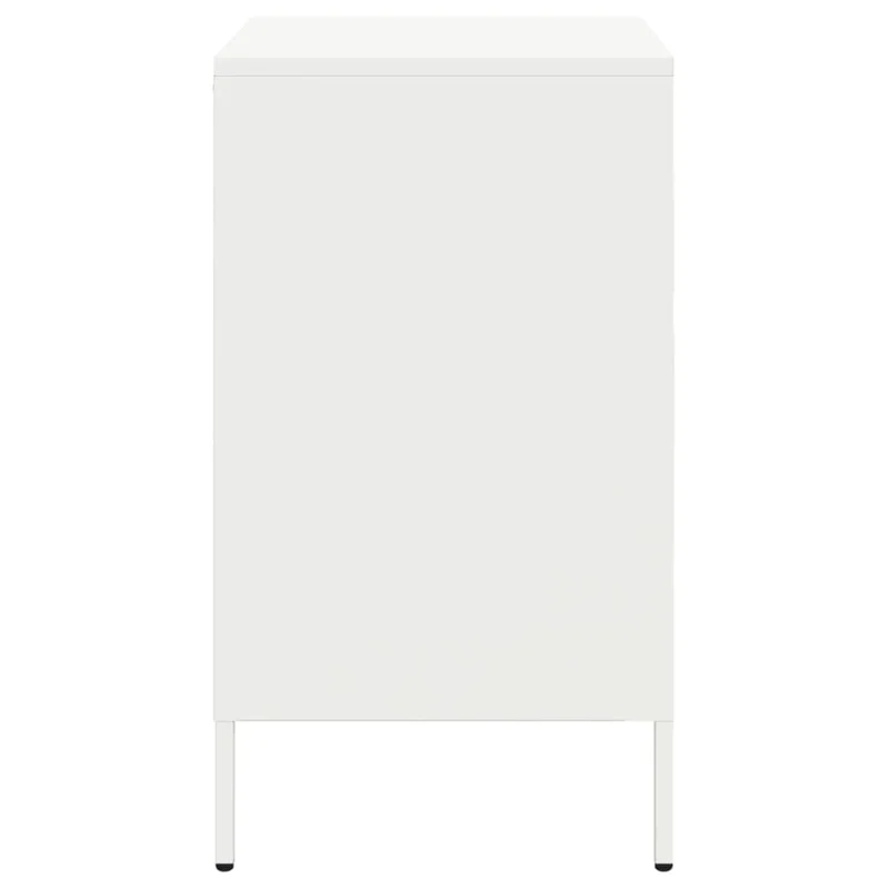 Table de chevet avec 2 compartiments 36 x 39 x 68 cm acier blanc DEC033315