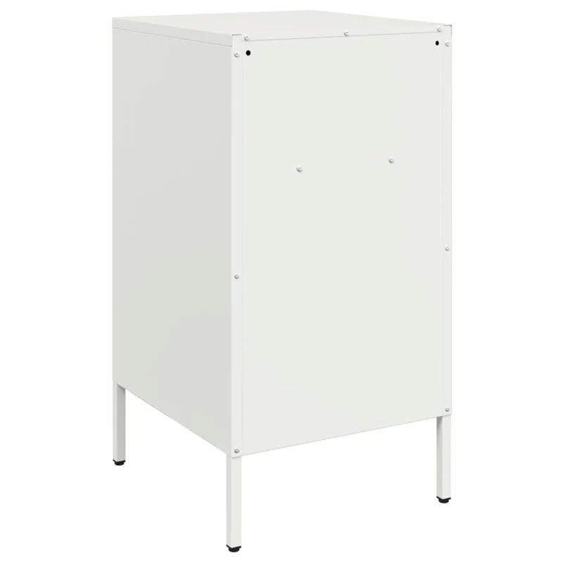Table de chevet avec 2 compartiments 36 x 39 x 68 cm acier blanc DEC033315
