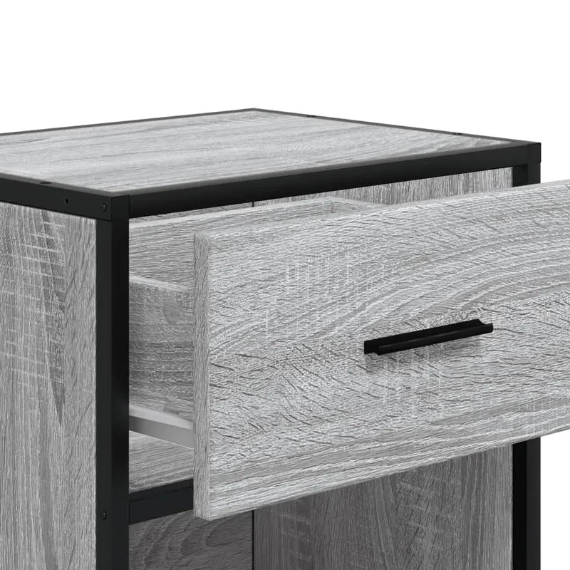 Table de chevet avec tiroir et compartiment 40 x 31 x 50 cm bois d'ingénierie gris DEC034607
