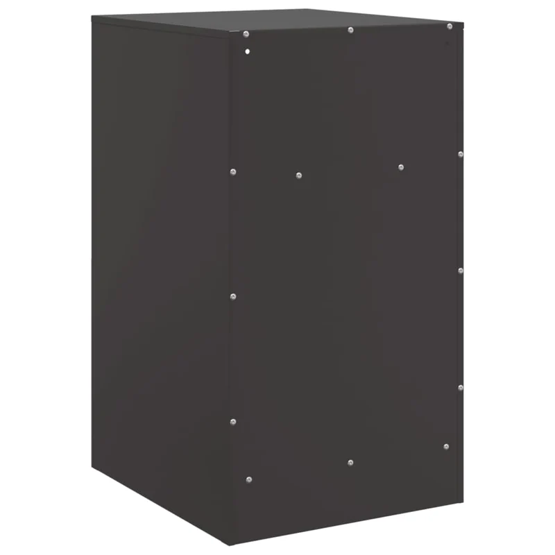 Table de chevet avec compartiment avec porte 34,5 x 39 x 62 cm acier noir DEC034351