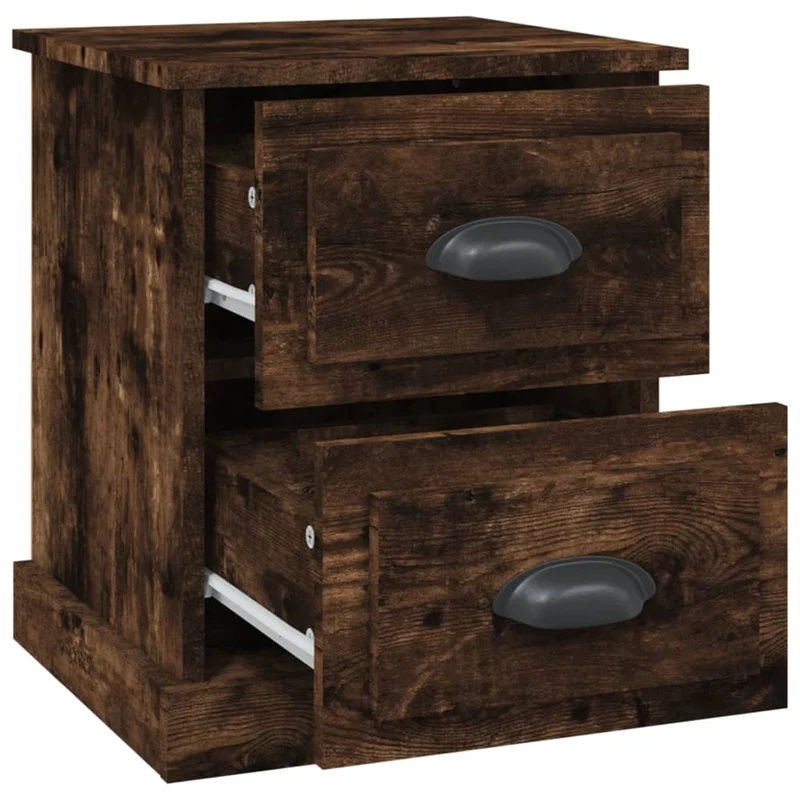 Table de chevet avec tiroirs 39 x 39 x 47,5 cm bois d'ingénierie marron DEC033549