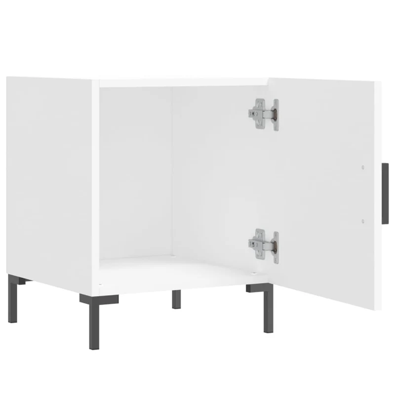 Table de chevet avec compartiment avec porte 40 x 40 x 50 cm bois d’ingénierie blanc DEC033394
