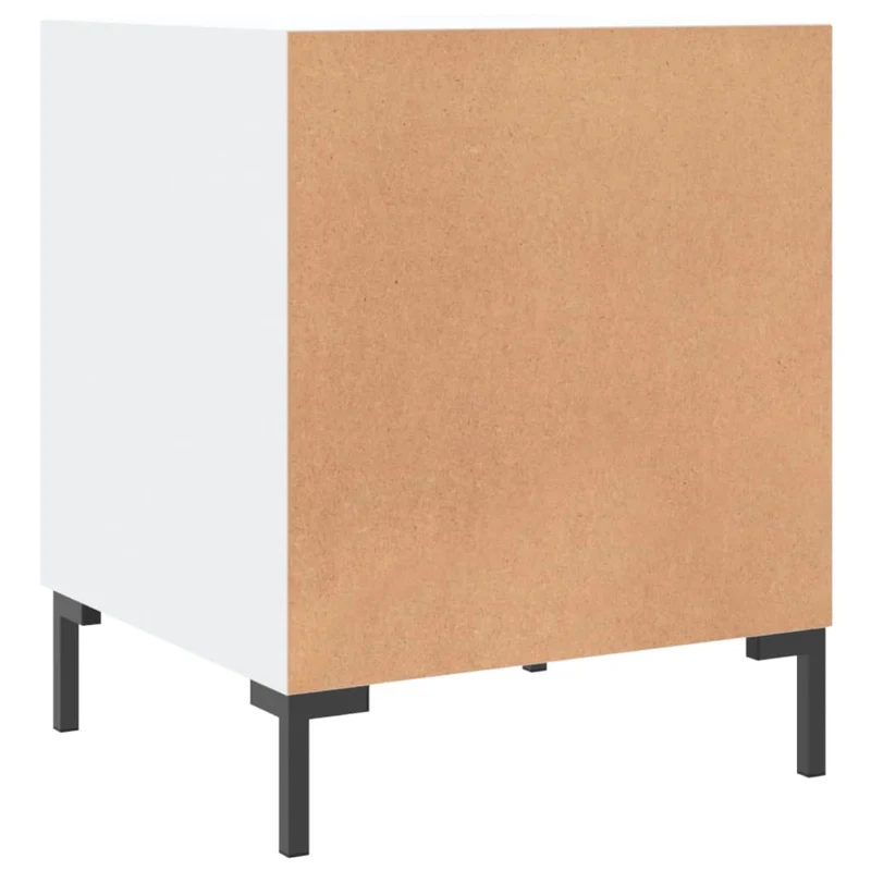 Table de chevet avec compartiment avec porte 40 x 40 x 50 cm bois d’ingénierie blanc DEC033394
