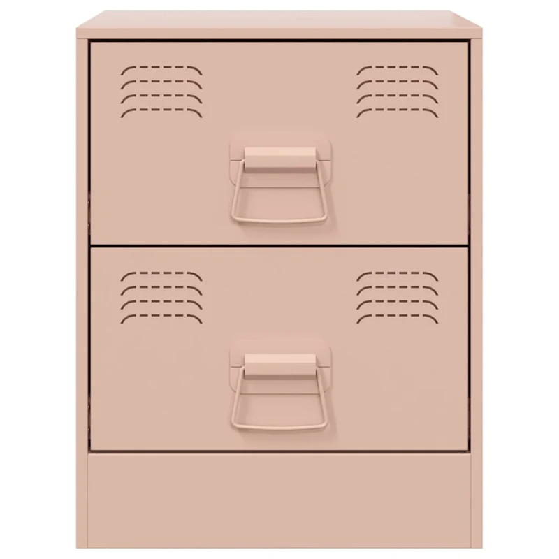 Table de chevet avec tiroirs 34,5 x 39 x 44 cm acier rose DEC034547