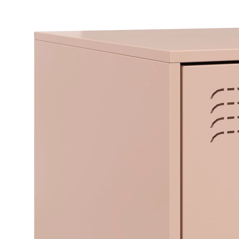Table de chevet avec tiroirs 34,5 x 39 x 44 cm acier rose DEC034547