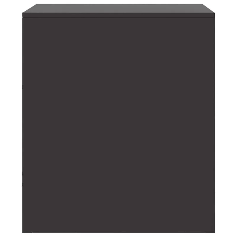 Table de chevet avec tiroir et compartiment ouvert 34,5 x 39 x 44 cm acier noir DEC034350