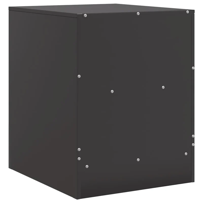Table de chevet avec tiroir et compartiment ouvert 34,5 x 39 x 44 cm acier noir DEC034350